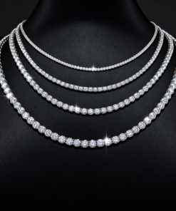 925 Sterling Silver Moissanite Tennis Necklace | Multi-Layer Stacking | Lab-Grown Diamond Alternative with 2.5x Fire - Image 4