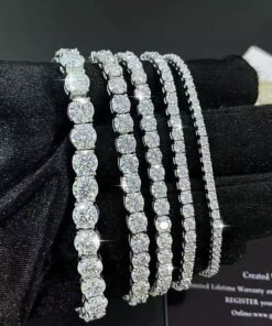 925 Sterling Silver Moissanite Tennis Necklace | Customizable Sizes (2mm/3mm/4mm/5mm/6.5mm) | GRA Certified Layering Jewelry - Image 3