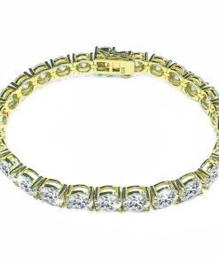 Classic Gold-Plated Moissanite Tennis Bracelet | 9.25 Hardness High-Fire Lab-Grown Diamond Alternative
