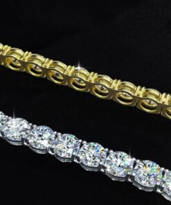 Alternative view of Classic Gold-Plated Moissanite Tennis Bracelet | 9.25 Hardness High-Fire Lab-Grown Diamond Alternative